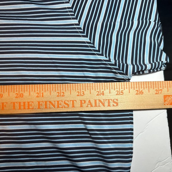 FootJoy FJ Logo Men's XL Performance Golf Polo Shirt Blue Striped Short Sleeve - Picture 6 of 6